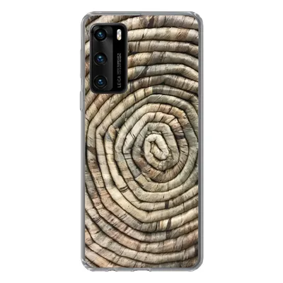 Produktbild von MuchoWow® Handyhülle Schutzhülle Hülle für Huawei P40 Kreis - Schilf - Korb Silikon Softcase Handy Hülle - Handytasche