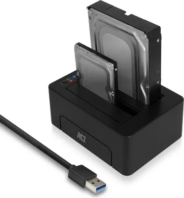 Produktbild von ACT  HDD-Gehäuse, 3.5 Zoll, IDE, Parallel ATA, SATA, 0,48 Gbit/s, USB Konnektivität, Schwarz AC1410,