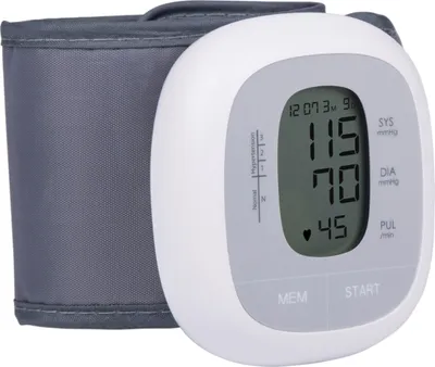 Obrázek produktu pro Zápěstní tlakoměr Grundig - měření krevního tlaku a srdečního tepu - LCD displej - včetně manžety - bílý