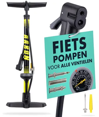 Immagine prodotto di Pompa per bicicletta - Tutte le valvole - Manometro - Alta pressione 11 bar