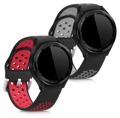 Produktbild von kwmobile 2x Uhrenarmband für Samsung Galaxy Watch 4 Classic (46mm) Armband - Fitnesstracker Band Set aus TPU Silikon - Ersatzarmband Smartwatch -