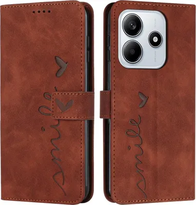 Produktbild von Xiaomi Redmi Note 14 5G Hülle - Coverup Smile Klapphülle - Braun