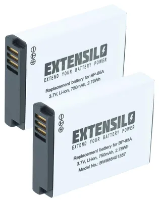 Produktbild von EXTENSILO 2x Akku Ersatz für Samsung BP-85a, BP85a, EA-BP85a, IA-BP85a für Kamera (750 mAh, 3,7 V, Li-Ion)