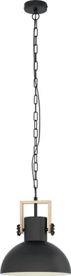 Produktbild von LUBENHAM Hängeleuchte Hängelampe Pendellampe Pendelleuchte - H110 x Ø30 cm - schwarz, braun - 1X28W exkl. - IP20