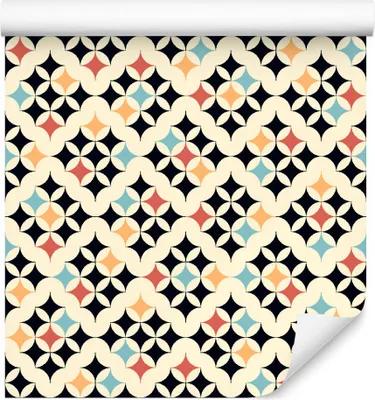 Produktbild von 10m VLIES TAPETE Rolle Geometrisch Kugeln Sterne Abstrakt Muster Bunt XXL