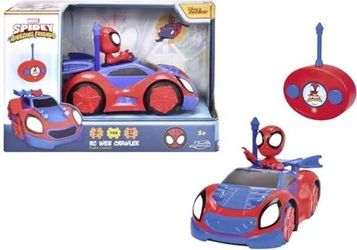 Image de Voiture Radiocommandée Spidey, 17cm, Figurine Incluse, Technologie 27 MHz, A partir de 3 ans