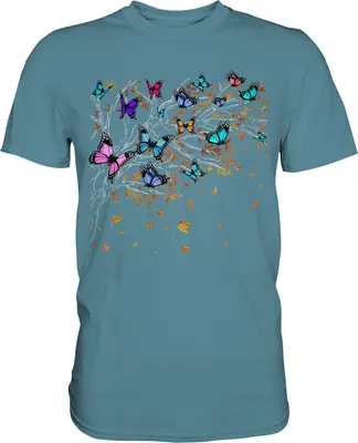 Produktbild von Natur Schmetterlinge T-Shirt – Stone Blue / XL