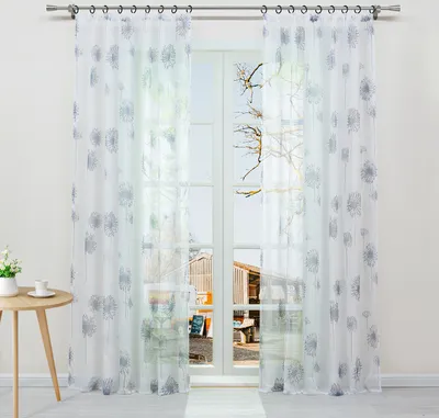 Produktbild von Joyswahl Vorhang Voile Gardinen (1 St) mit Löwenzahnmuster Kräuselband halbtransparent Schlafzimmer Wohnzimmer HxB 145x140cm