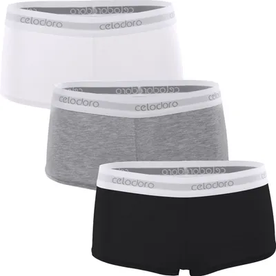 Produktbild von Celodoro Damen Panty mit Webgummi-Bund (3er Pack), Sport Boxer Slip - Classic Mix XL