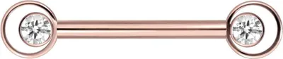Produktbild von Brustwarzenpiercing, Zungenpiercing, Intim-Piercing Titan Nippelpiercing mit Innengewinde RING + KRISTALL