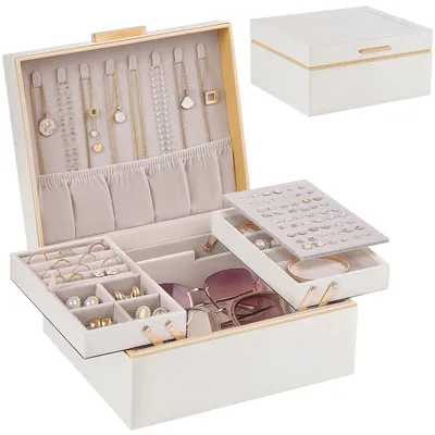 Image de Solidchoice - Organisateur à bijoux à deux niveaux pour femmes et filles