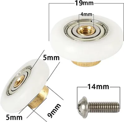 Roller für Duschschiebetür - geschmeidig - 8 Stück - weiß