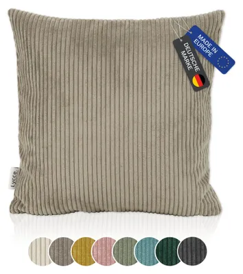 Obrázok produktu pre Poťah na vankúš z módneho cordového materiálu (50x50 cm), farba taupe