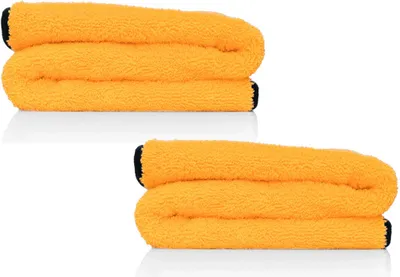 Produktbild von 2x Liquid Elements Orange Baby Mikrofaser Trockentuch 60x40cm 800GSM Mikrofasertuch Poliertuch
