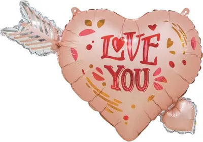 Obrázek produktu pro Srdce šipka fólie balón Amor Valentýna 69x54
