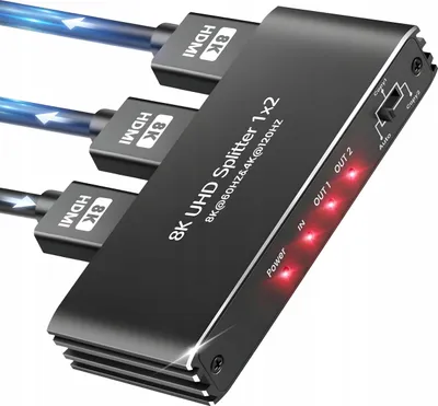 Obrázek produktu pro HDMI 2.1 SPLITTER 1x2 ULTRAHD SPLITTER HDCP 2.3 8K60HZ 4K 120HZ - 2 Fernseher