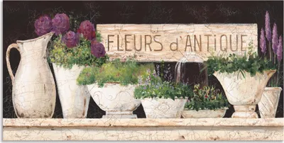Produktbild von ARTland Wandbild Alu für Innen & Outdoor Antike Blumen Größe: 40x20 cm