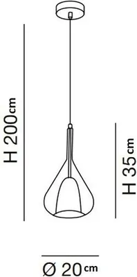 Immagine prodotto di Lampadario a sospensione Lila a Led in metallo e vetro borosilicato verde trasparente 3481-40-140 Fabas Luce