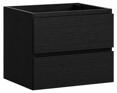 Immagine prodotto di Badplaats Mobile Sottolavabo Angela 80 x 48 cm – Nero Effetto Legno – Mobile Sospeso con Cassetti