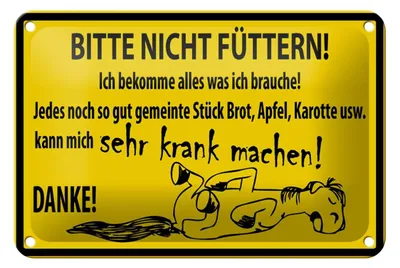 Produktbild von Blechschild Warnschild 18x12cm Bitte Nicht Füttern (Pferd)