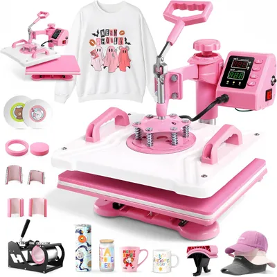 Produktbild von 8 in 1 Transferpresse 38x30cm, Sublimationspresse für T-Shirts, Taschen, Mützen, Tassen & Teller, 360° schwenkbare Transferpresse