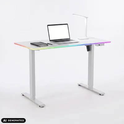 Produktbild von hjh OFFICE Elektrisch höhenverstellbarer Schreibtisch Worktime LED Computertisch höhenverstellbar 72.0 - 118.0 x 120.0 x 60.0 cm