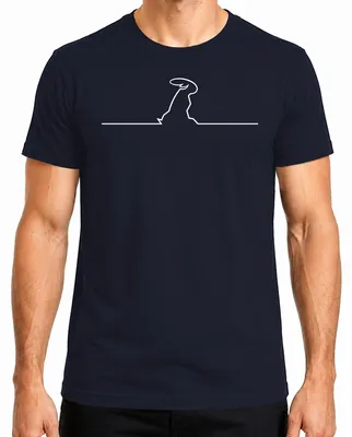 Zdjęcie produktu dla T-shirt męski "La Linea Balum Osvaldo Cavandoli Strichmännchen", granatowy, rozmiar L