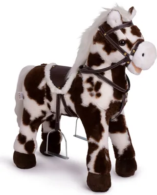 Produktbild von Pink Papaya Stehpferd zum draufsitzen | 60cm Spielpferd zum Reiten | Pferd zum Reiten für Kinder mit Sound | Sattel Pferd - Felix