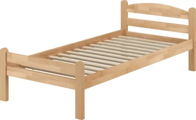 Produktbild von Einzelbett Buche massiv 90x200 Bettgestell und wählbare Ausstattung V-60.45-09Rollrost inkl.
