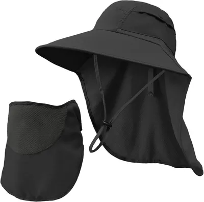 Zdjęcie produktu dla Fisherman hat UPF 50+, szerokie rondo, zdejmowana osłona twarzy, do turystyki