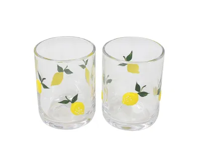 Produktbild von Glas "Zitrone", 2er Set, vielseitig verwendbar Maße: Ø 8 x 11 cm, Füllmenge 400 ml, Nicht spülmaschinengeeignet
