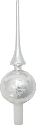 Produktbild von Christbaumschmuck Christbaumspitze Glas Ø 7 x 28 cm silber glänzend