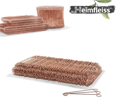 Immagine prodotto di Heimfleiss® Filo per occhielli Filo per legare il calcestruzzo 1,0 x 100 mm (250 pz.) - Filo rosso ramato - Filo per perforazione per macchina perforatrice