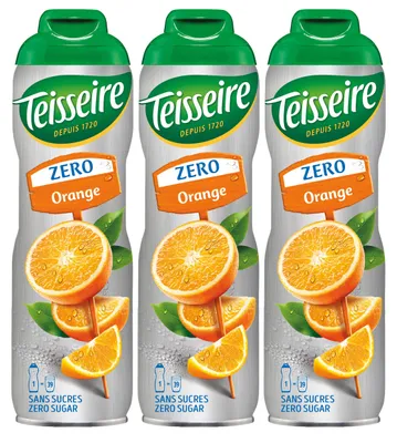 Produktbild von Teisseire Sirup Zero Orange 600ml für Cocktails (3er Pack)