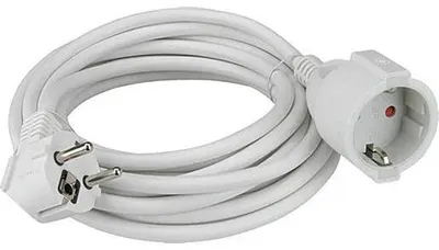 Produktbild von GB Gebro Verlängerungskabel-Schutzkontakt, H05VV-F, 3G1,5mm², weiß, Bund mit 5m, 1 Stk.