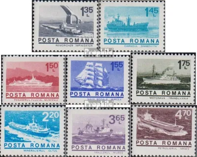 Produktbild von Briefmarken Rumänien 1974 Mi 3167-3174 (kompl.Ausg.) gestempelt Freimarken: Schiffe