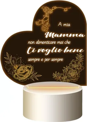 Image de Veilleuse LED en forme de cœur Cadeau pour maman Câble d'alimentation