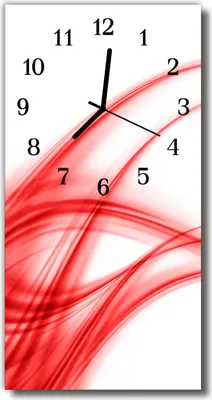 Produktbild von Tulup Glasuhr Wanduhr Küchenuhr Echt-Glas 30x60 Abstrakt Rot