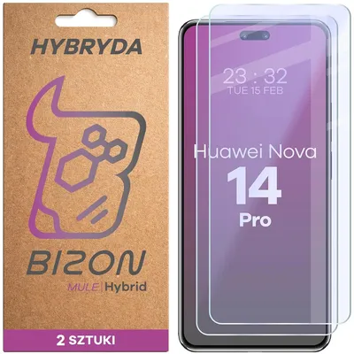 Produktbild von 2x Flexibles Hybridglas für Huawei nova 14 Pro, Bizon Hybrid Mule Duo