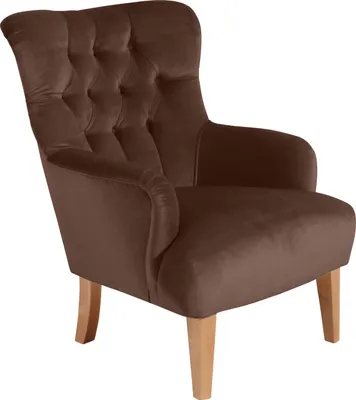 Produktbild von Max Winzer Sessel Brandon - Samtvelours braun - Maße: 71 x 82 x 97 cm
