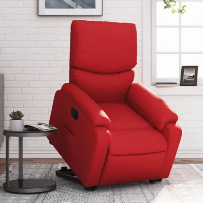 Produktbild von Cloris DesignMöbel Relaxsessel mit Aufstehhilfe Rot Kunstleder , Klassische Sessel 2024 Neu