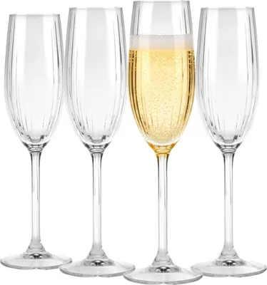 Produktbild von Champagnergläser - 210 ml - Gestreift - Glas - Sektgläser Elegant 4er Set