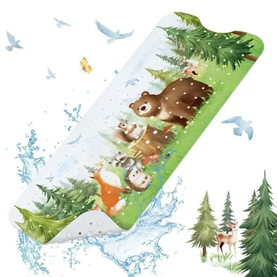 Produktbild von Badewannenmatte Kinder rutschfest Waldtiere 100 x 40 cm