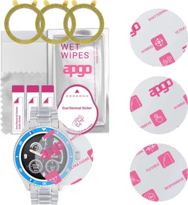 Produktbild von apgo 3 Stück Schutzglas, klar, kompatibel mit Garett Men 4S Smartwatch, Hybrid 8H, Ersatz für Hartglas, Displayschutzglas, Bildschirmschutz, Displayschutz, kratzfest