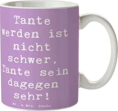 Produktbild von Mr. & Mrs. Panda Kaffeetasse Spruch Tolle Tante - Lavendeltraum - Geschenk, Verwandte, Familienmitglieder, Geschenke für Tanten, Trinkbecher, Neffe, Jubiläen, Tasse