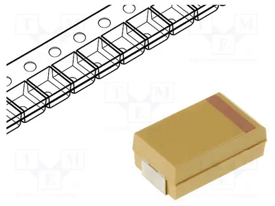 Productafbeelding van 10x Condensator: Tantaal 2917 SMD 150µF 6,3VDC, tolerantie: D 10%, type: T491D157K006AT, titaankondensator
