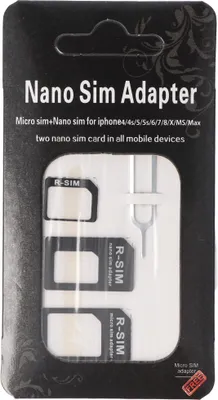 Produktbild von SIM-Kartenadapter 4in1, Adapter Micro-SIM auf SIM, Nano-SIM auf SIM, Nano-SIM auf Micro-SIM