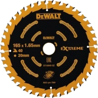 Obrázek produktu pro DEWALT Extreme DeWALT - Kreissägeblatt - 165 mm - 40