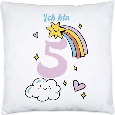 Produktbild von 5 Jahre alt Kindergeburtstag Kissen süße Motive Kinder Milchkanne Happy Birthday Alles Liebe zum Geburtstag