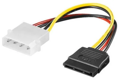 Obrázok produktu pre Alcasa 5021-ATA, 0,15 m, Molex (4-pin), SATA 15-pin, Samec, Samica, Viacfarebný